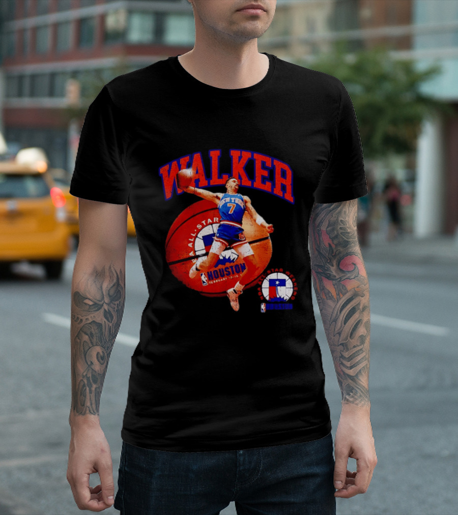 Walker New York Knicks 2006 NBA All Star Houston Weekend February 7 Basketball Jump T-Shirt