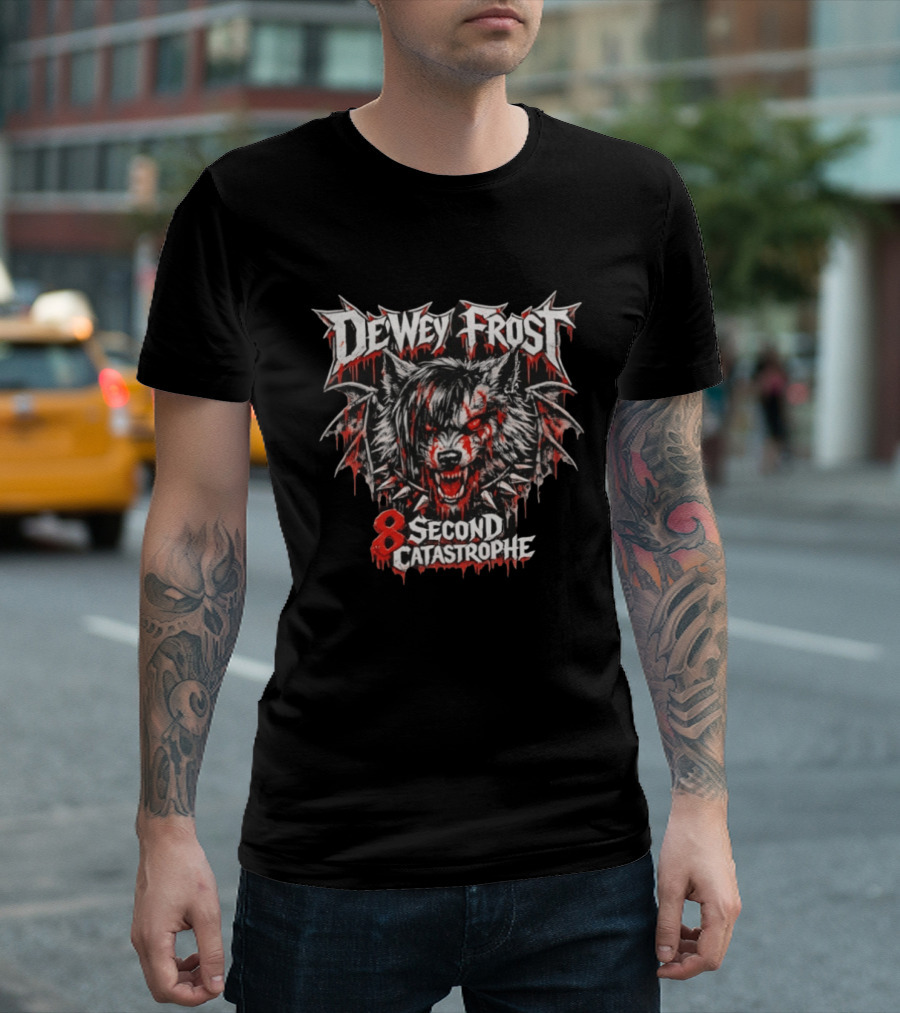 Dewey Frost 8 Second Catastrophe Heavy Metal Wolf T-Shirt