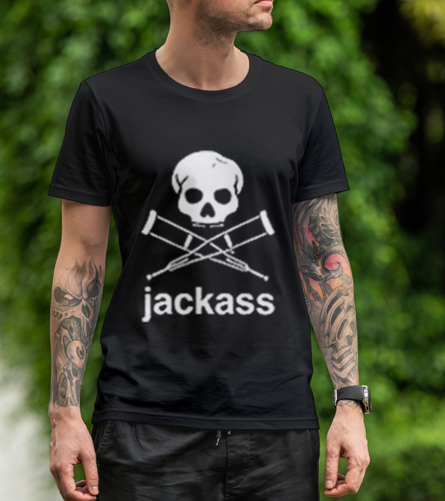 Jackass Skull Crutches Logo Ryan Dunn Toy Car Butt X Ray T-Shirt