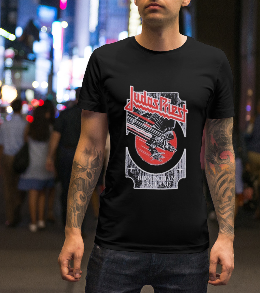 Judas Priest Birmingham England Silver Red Vengeance T-Shirt