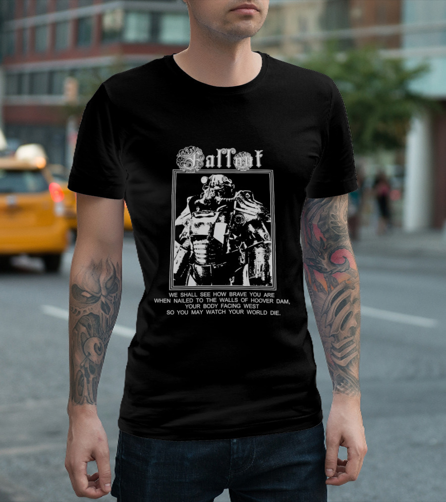 Fallout Power Armor We Shall See How Brave You Are Hoover Dam T-Shirt