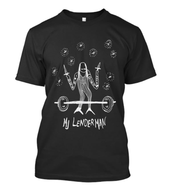 MJ Lenderman Barbell Weightlifting Holding Swords Fun Cartoon T-Shirt