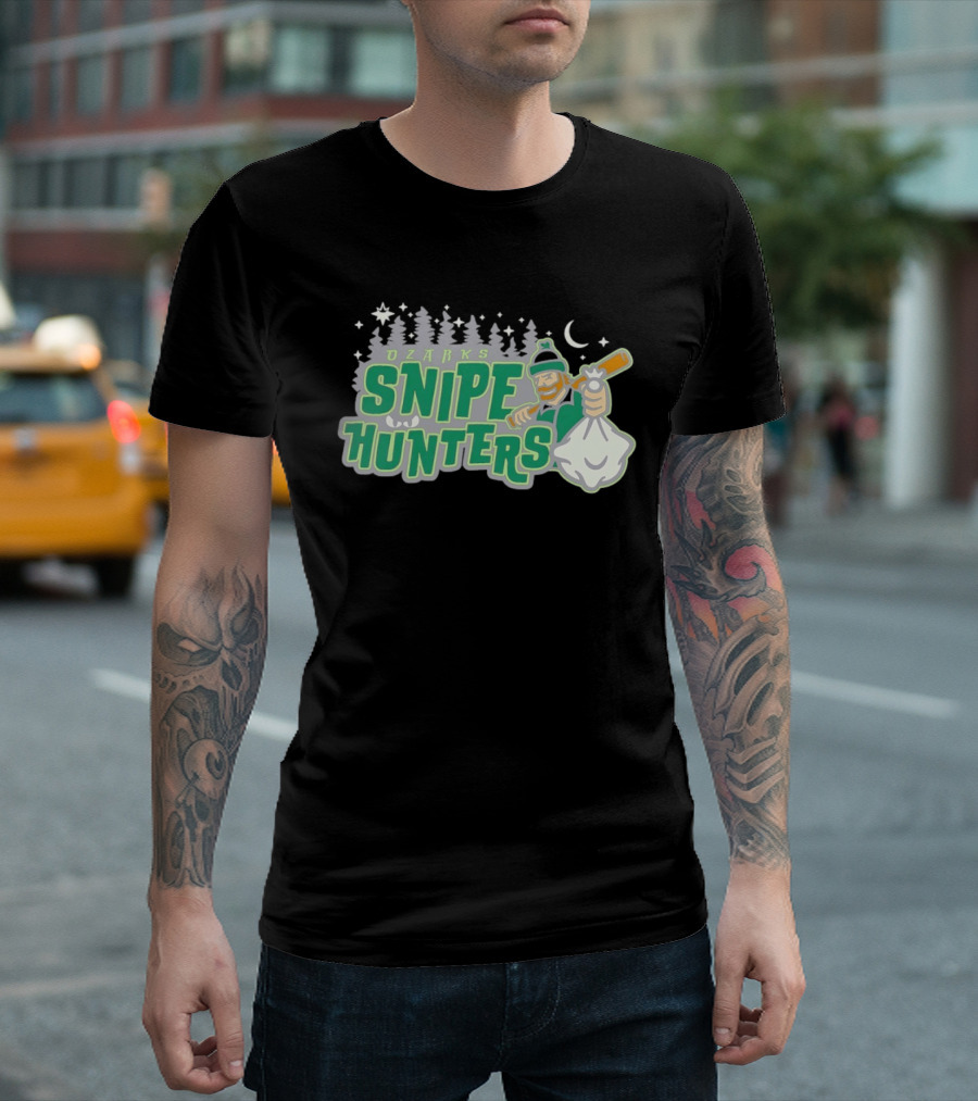 Ozarks Snipe Hunters Forest Adventure Moon And Snowflakes T-Shirt