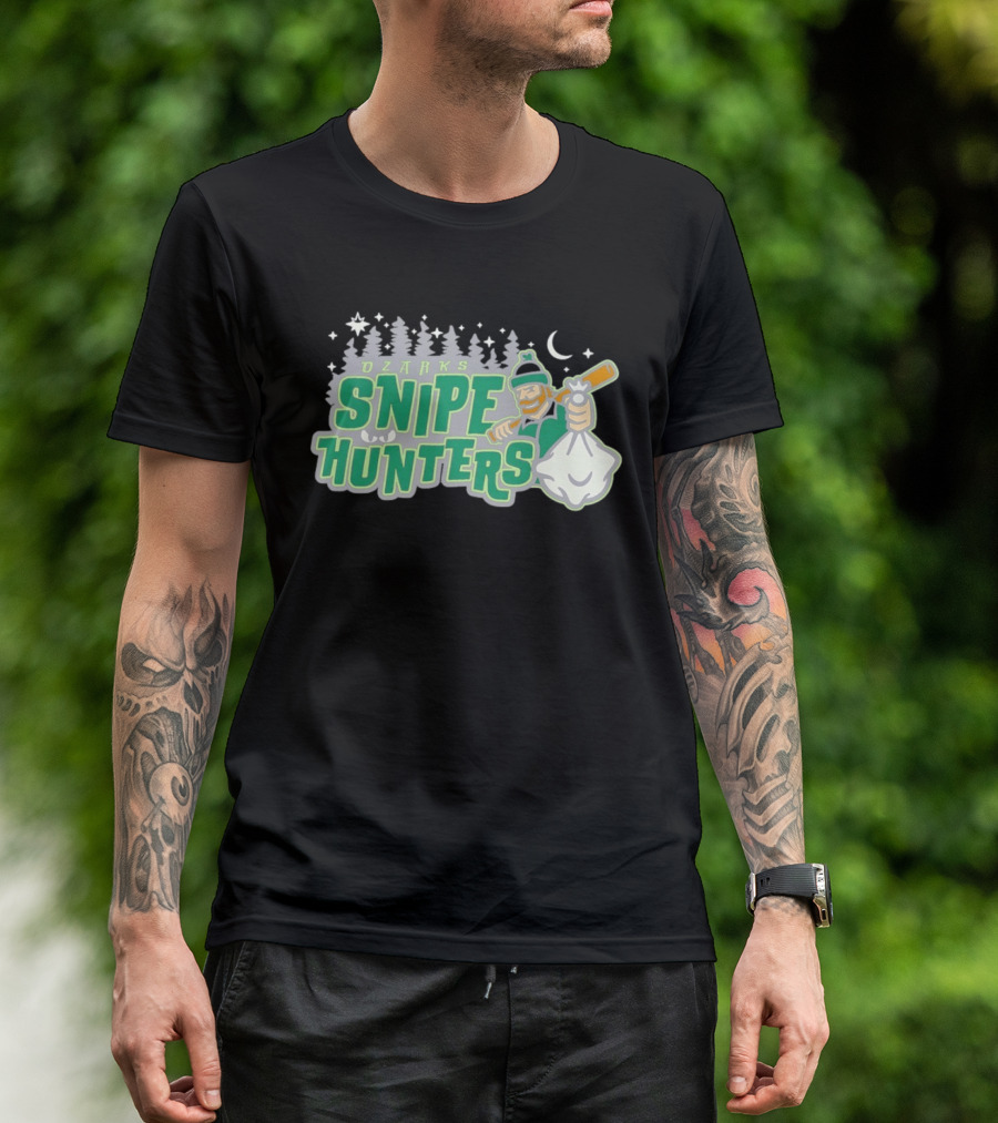 Ozarks Snipe Hunters Forest Adventure Moon And Snowflakes T-Shirt