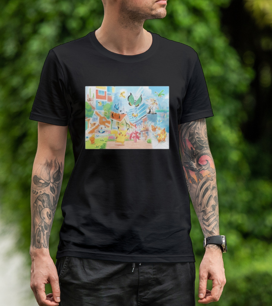 Pokémon Center Singapore July 2026 Pikachu Charizard Celebi Rowlet Oricorio Wingull T-Shirt