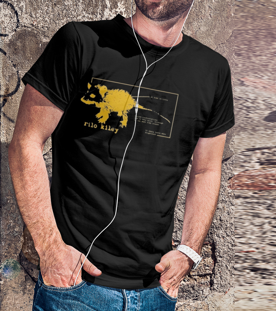 Rilo Kiley Possum Schematic Diagram With Bold Yellow Color T-Shirt