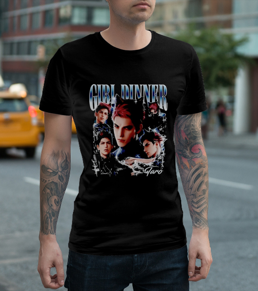 Girl Dinner Taro Valko Anime Character Faces T-Shirt