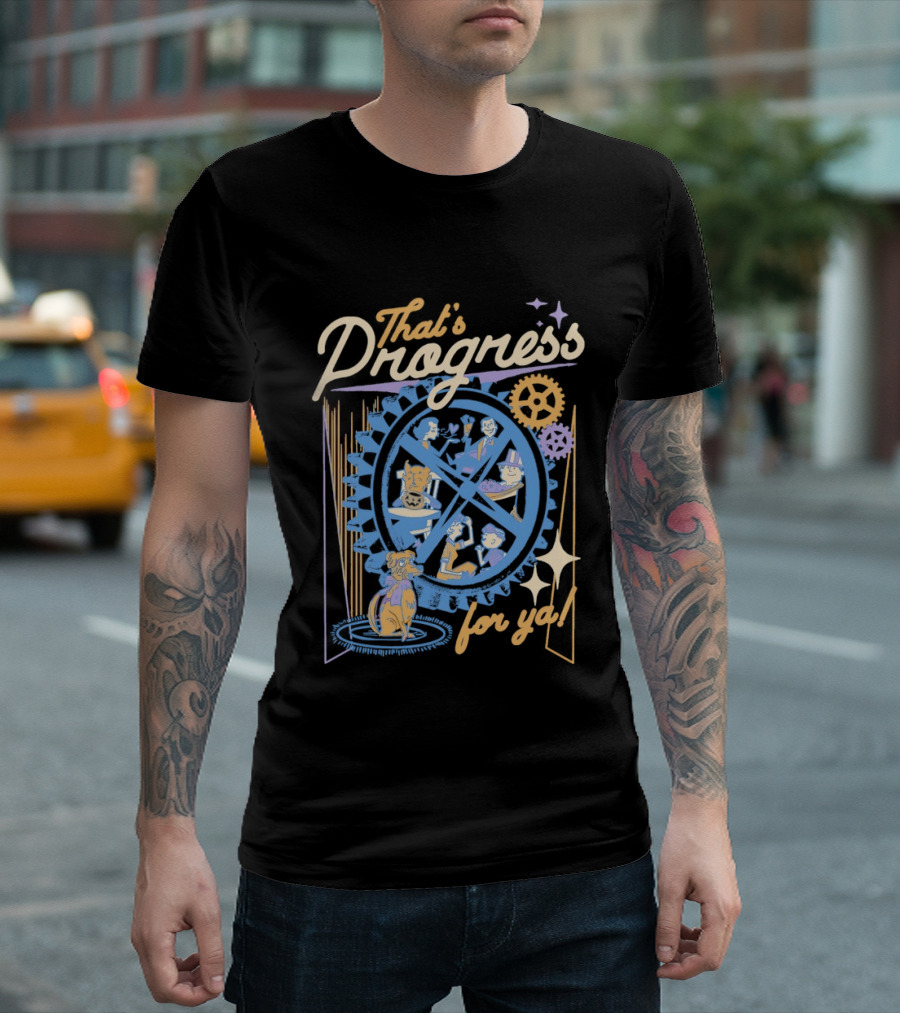 That's Progress For Ya Scenes Devil Dog Cogs And Characters T-Shirt