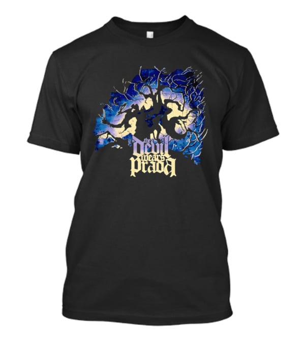 The Devil Wears Prada Blue Skull Dead Tree Art Motif T-Shirt