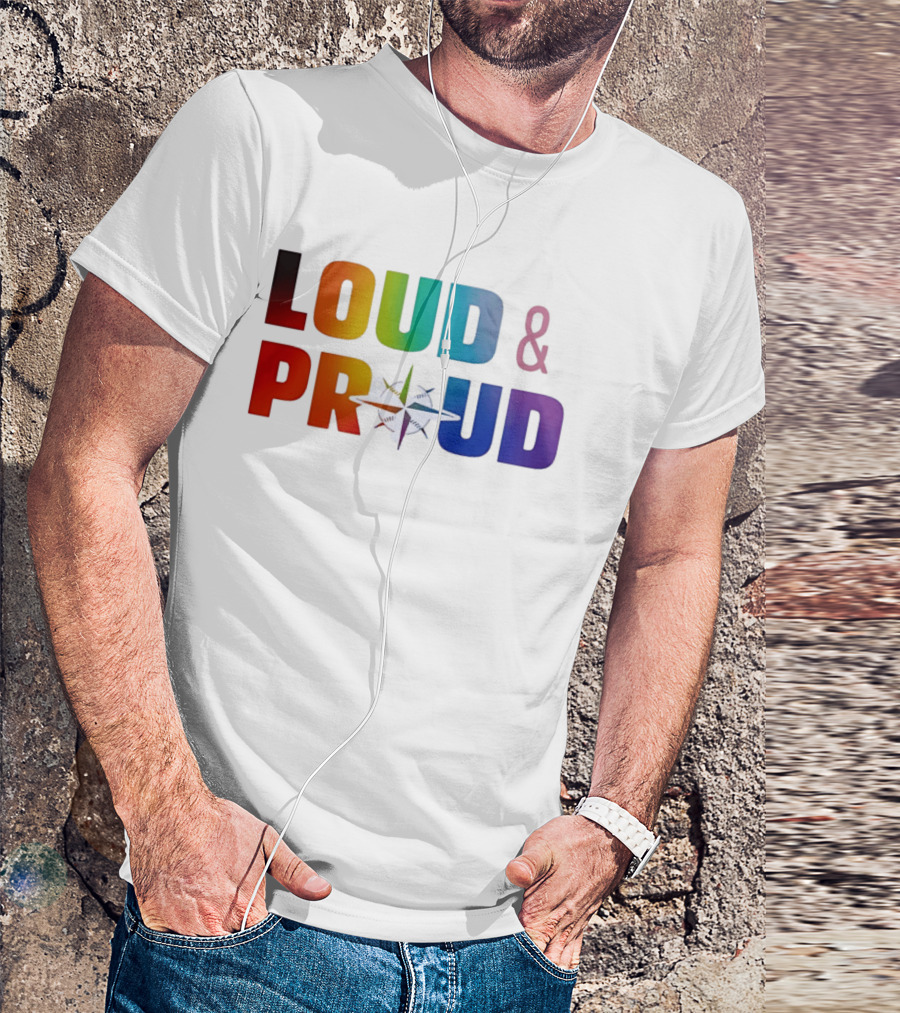 Loud And Proud Pride Rainbow Compass T-Shirt