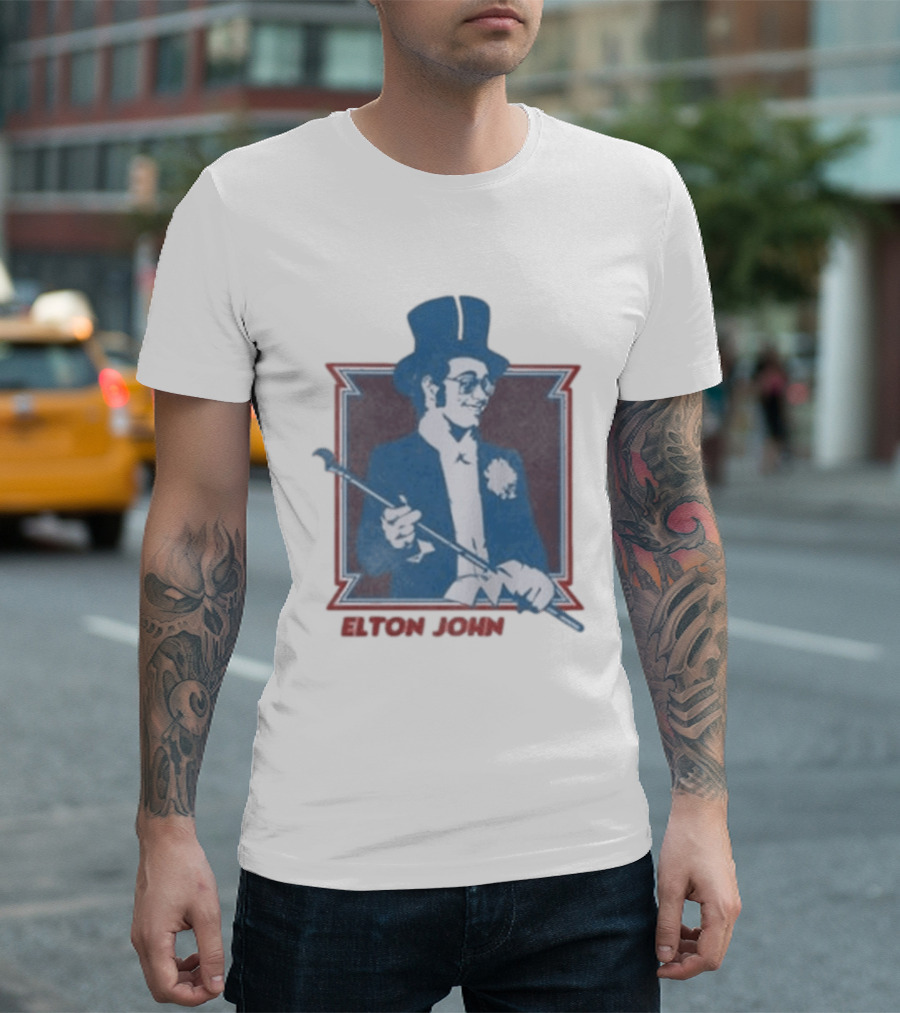 Elton John Top Hat Cane T-Shirt