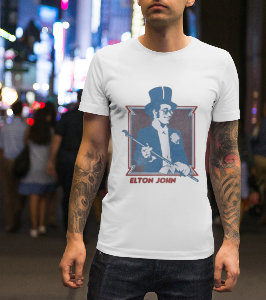 Elton John Top Hat Cane T-Shirt