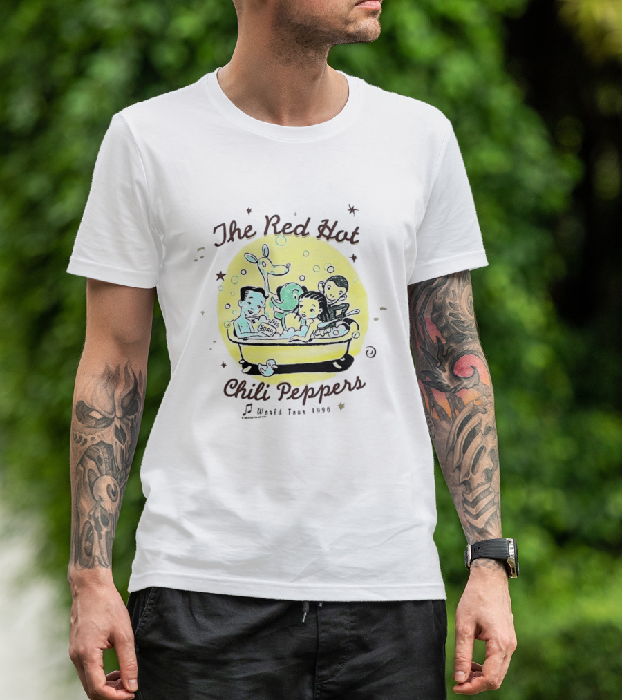 The Red Hot Chili Peppers World Tour 1990 Hot Tub Soap T-Shirt