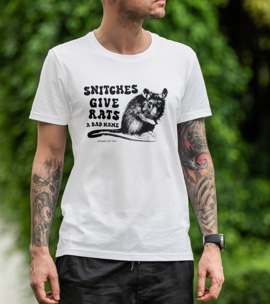 Snitches Give Rats A Bad Name Shame On You Possum T-Shirt
