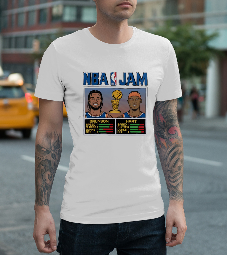 Jalen Brunson Josh Hart New York Knicks NBA Jam Stats T-Shirt