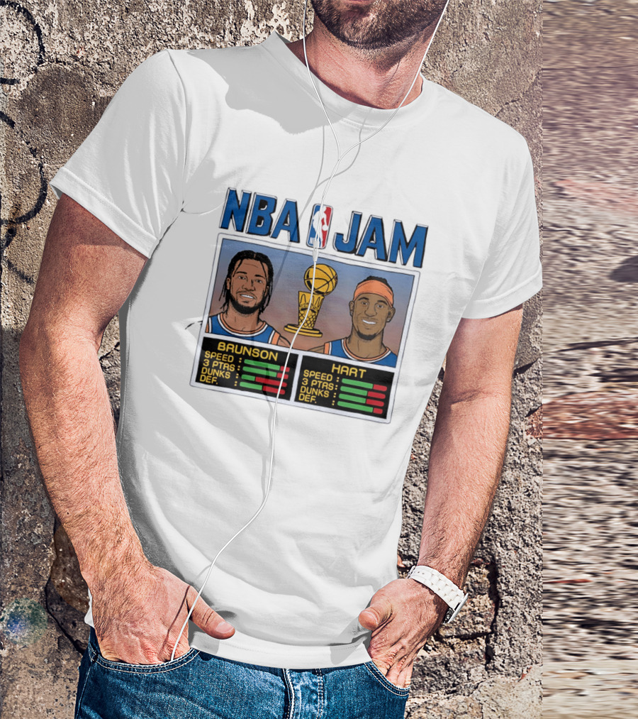 Jalen Brunson Josh Hart New York Knicks NBA Jam Stats T-Shirt