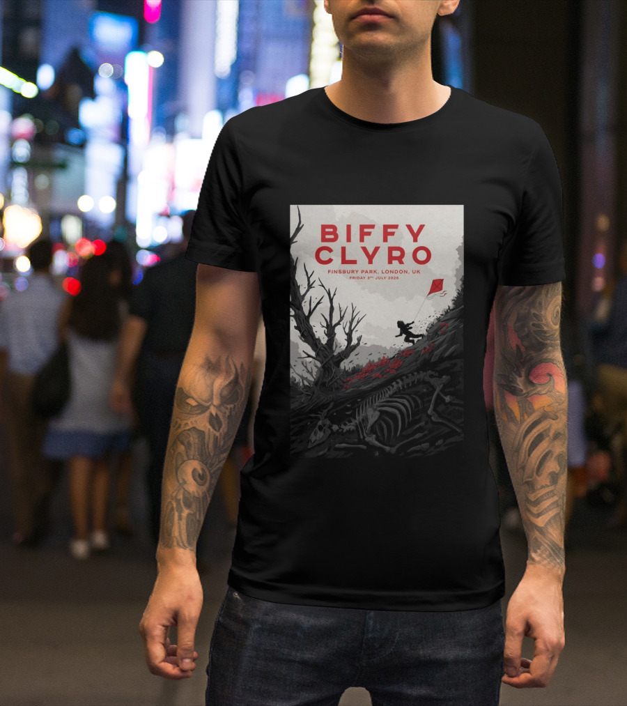 Biffy Clyro Finsbury Park London UK July 3 2026 Kite Skeleton T-Shirt