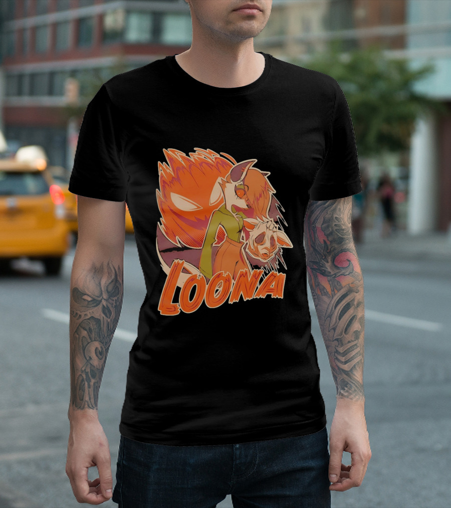 Helluva Boss Loona Hellhound Holding Mask T-Shirt