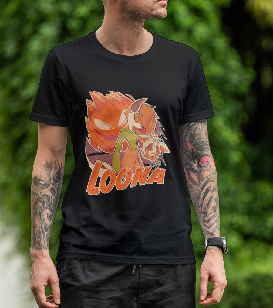 Helluva Boss Loona Hellhound Holding Mask T-Shirt