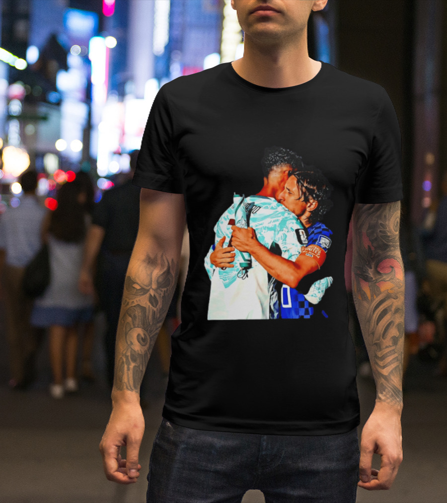 Modric Ronaldo Embrace Croatia Portugal Football Unity T-Shirt