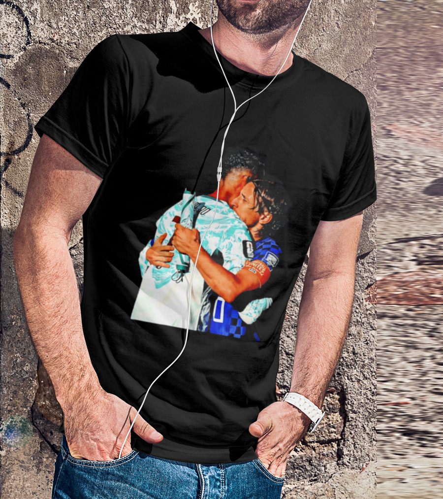 Modric Ronaldo Embrace Croatia Portugal Football Unity T-Shirt