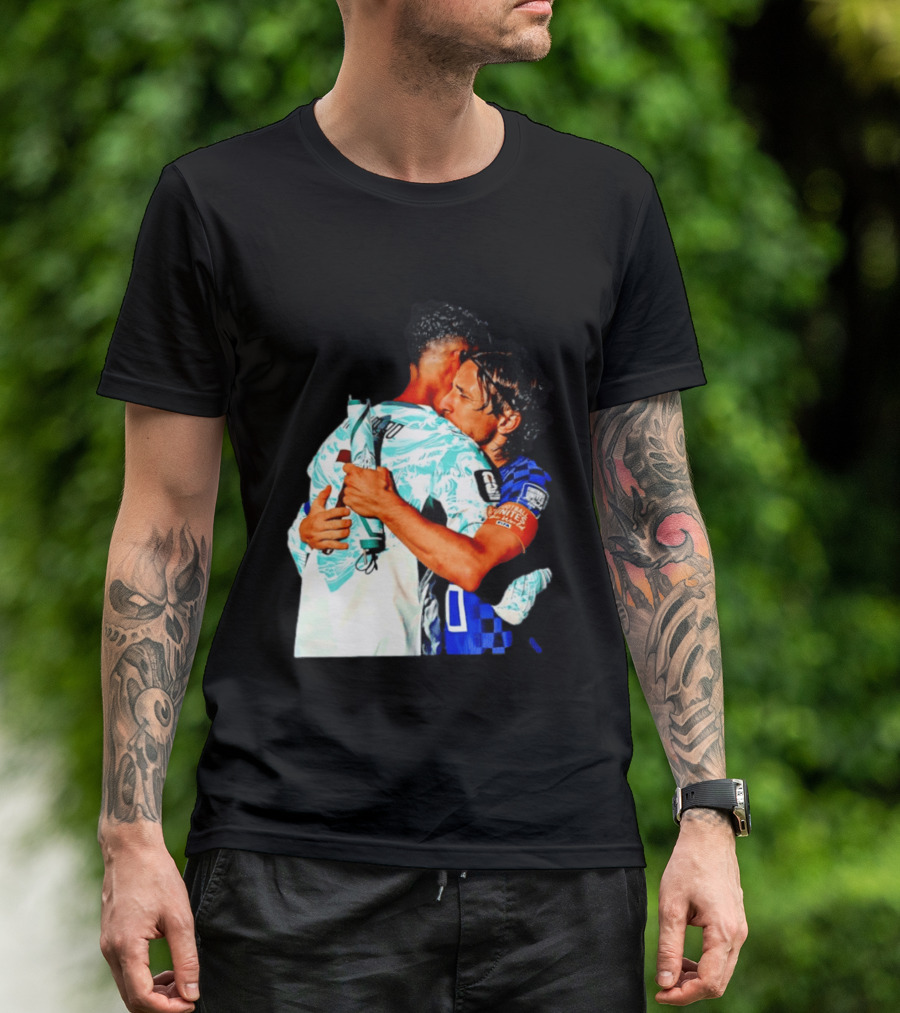 Modric Ronaldo Embrace Croatia Portugal Football Unity T-Shirt
