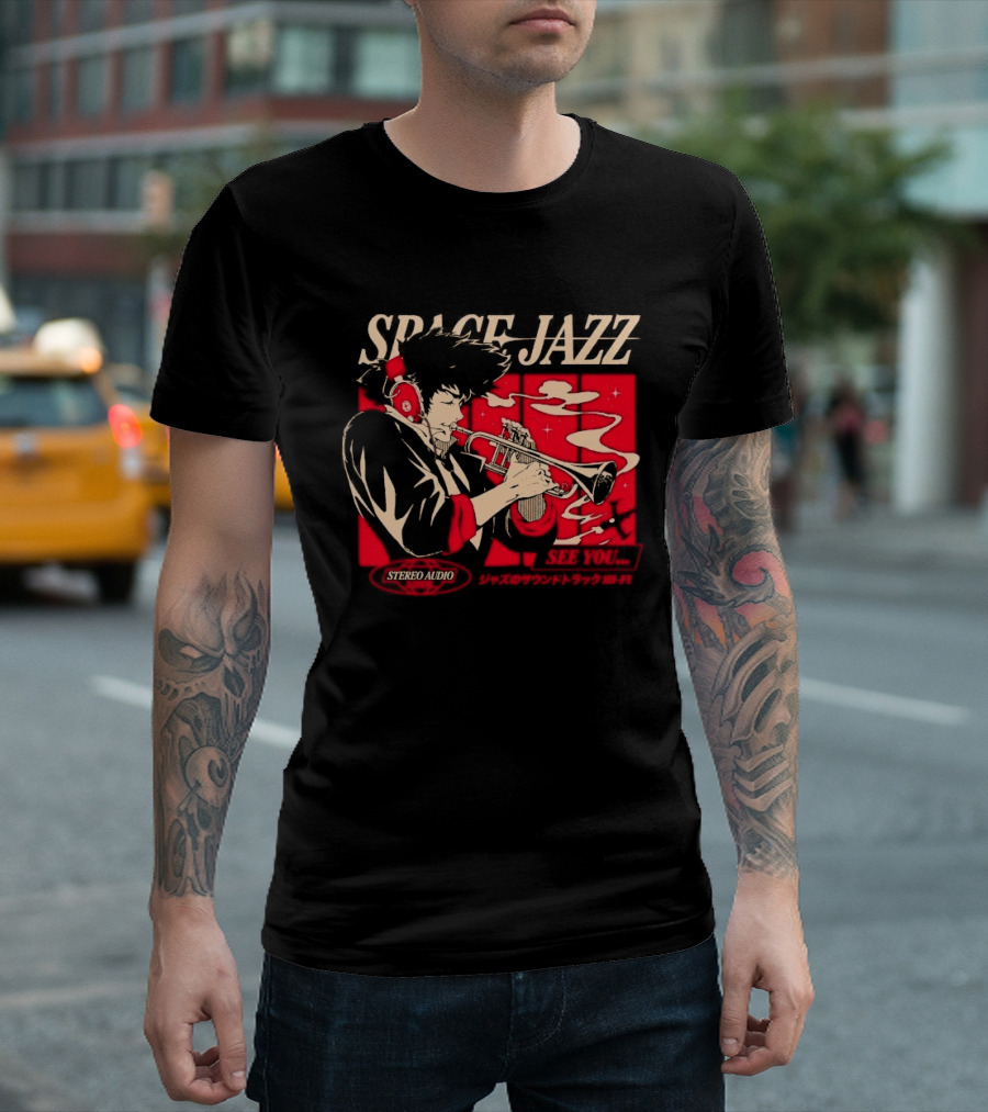 Space Jazz Spike Spiegel Stereo Audio See You T-Shirt