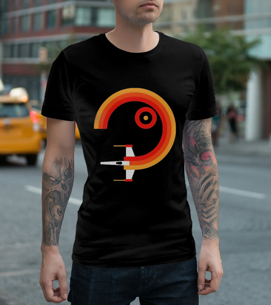 Star Wars X Wing Retro Sunset Circle T-Shirt