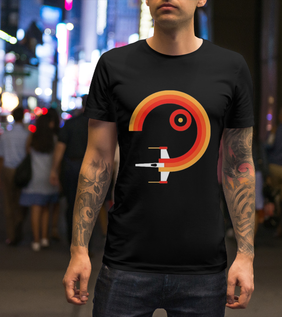 Star Wars X Wing Retro Sunset Circle T-Shirt