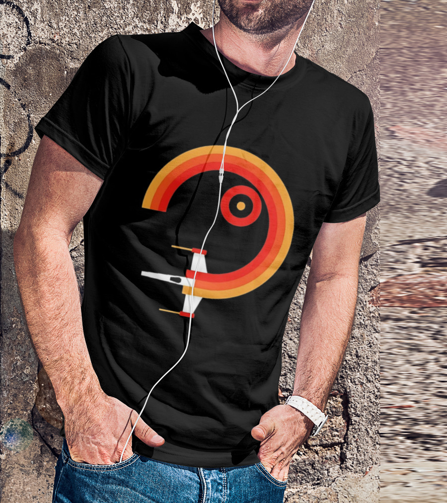Star Wars X Wing Retro Sunset Circle T-Shirt