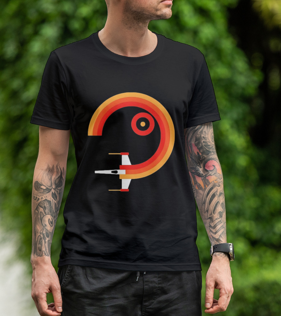 Star Wars X Wing Retro Sunset Circle T-Shirt