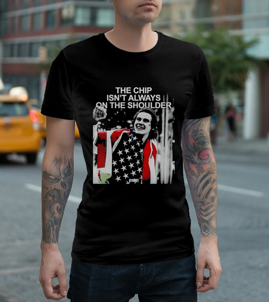 The Chip Isn't Always On The Shoulder Stars And Stripes Tribute NHL Jack Hughes T-Shirt