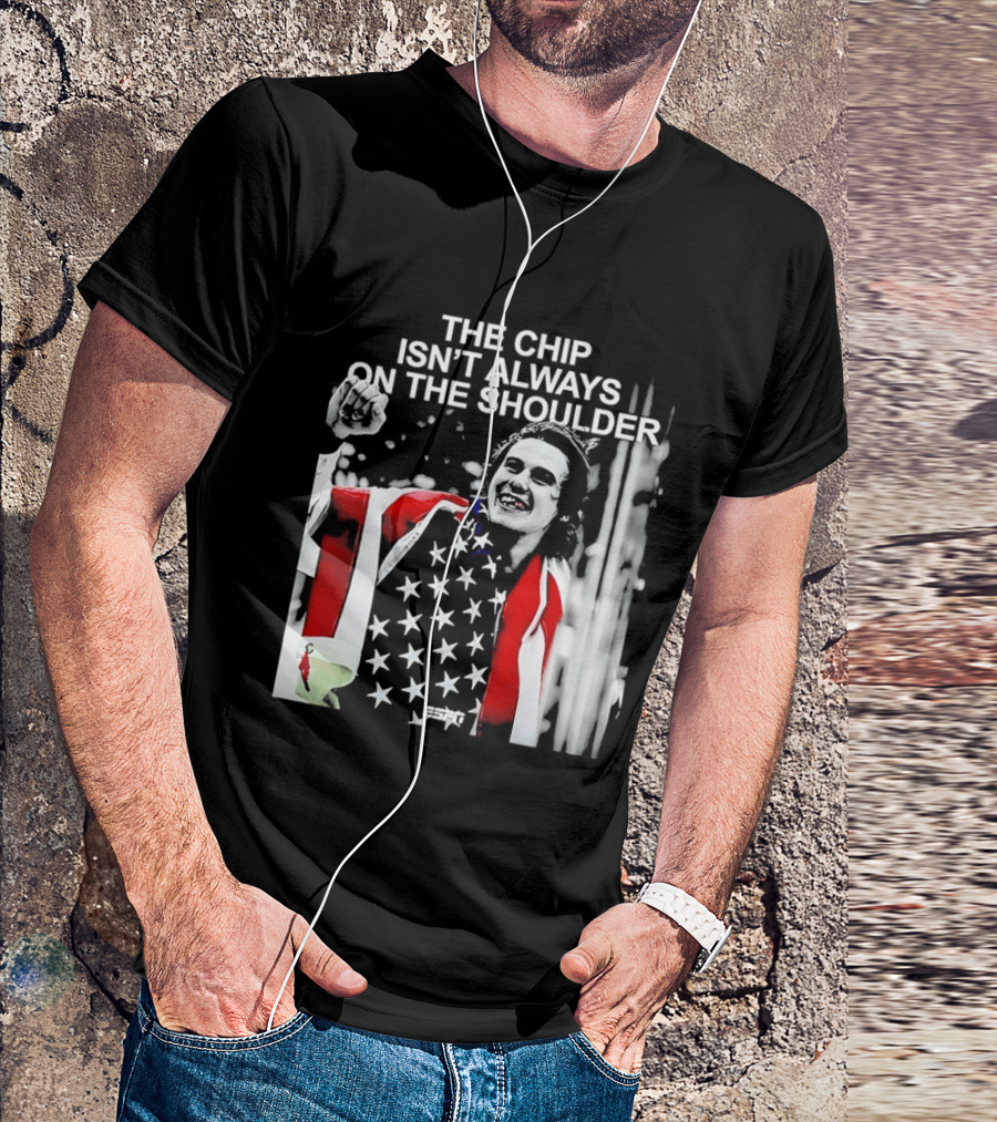 The Chip Isn't Always On The Shoulder Stars And Stripes Tribute NHL Jack Hughes T-Shirt