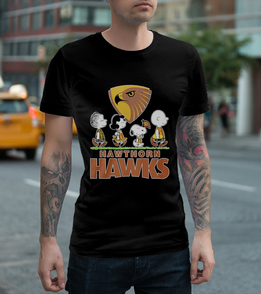 Peanuts Characters Featuring Hawthorn Hawks T-Shirt