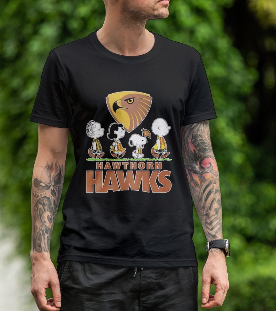 Peanuts Characters Featuring Hawthorn Hawks T-Shirt