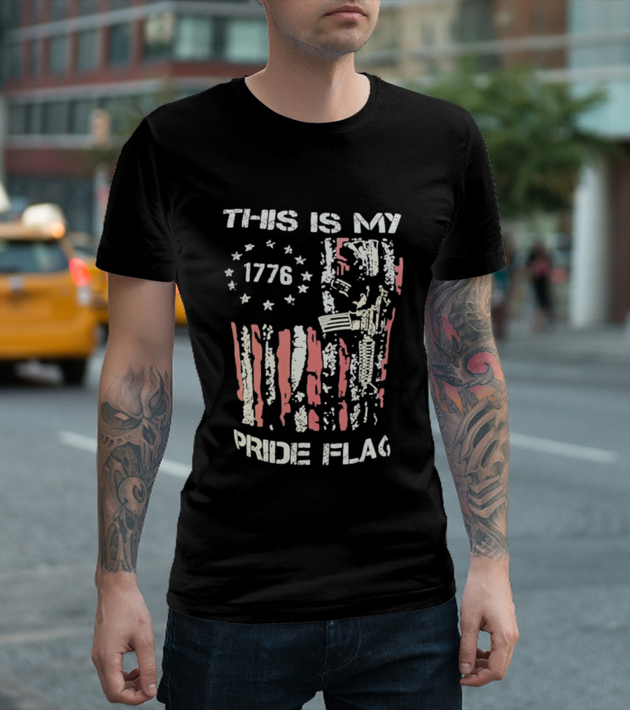 This Is My 1776 American Pride Flag Rifle Second Amendment Patriotism T-Shirt