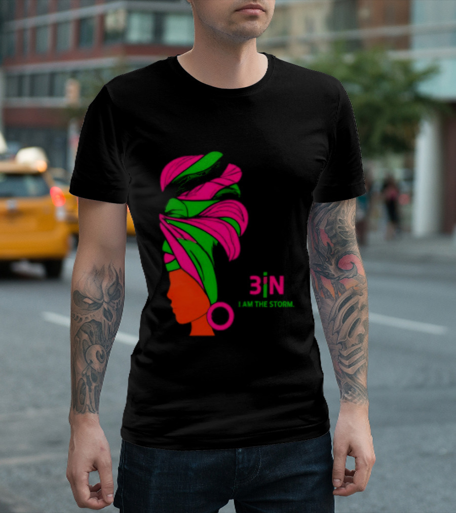 3In I Am The Storm Black Woman Headwrap Lashing Enerol T-Shirt