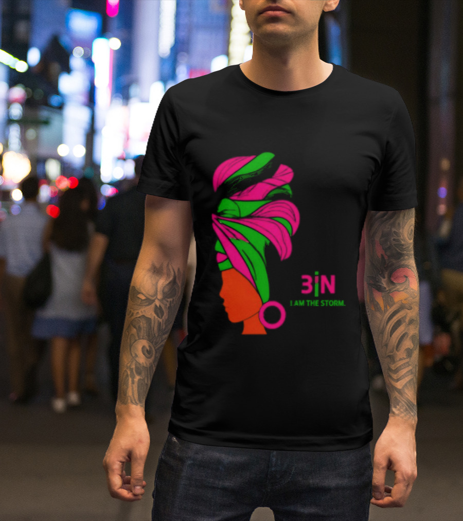 3In I Am The Storm Black Woman Headwrap Lashing Enerol T-Shirt