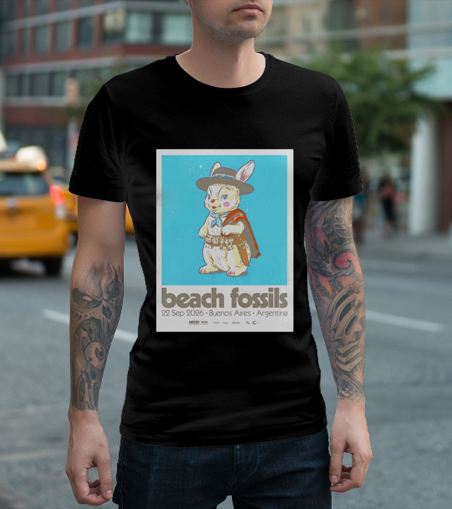Beach Fossils 22 Sep 2026 Rabbit Poncho Buenos Aires Argentina T-Shirt