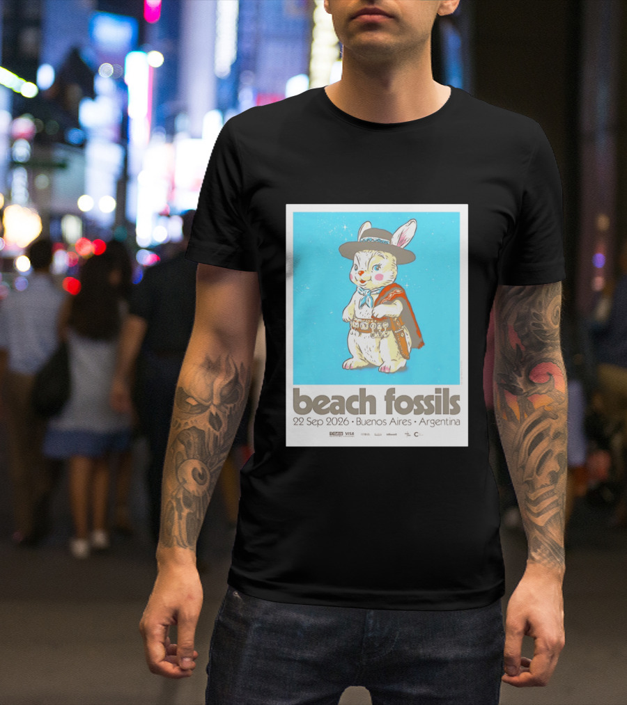 Beach Fossils 22 Sep 2026 Rabbit Poncho Buenos Aires Argentina T-Shirt