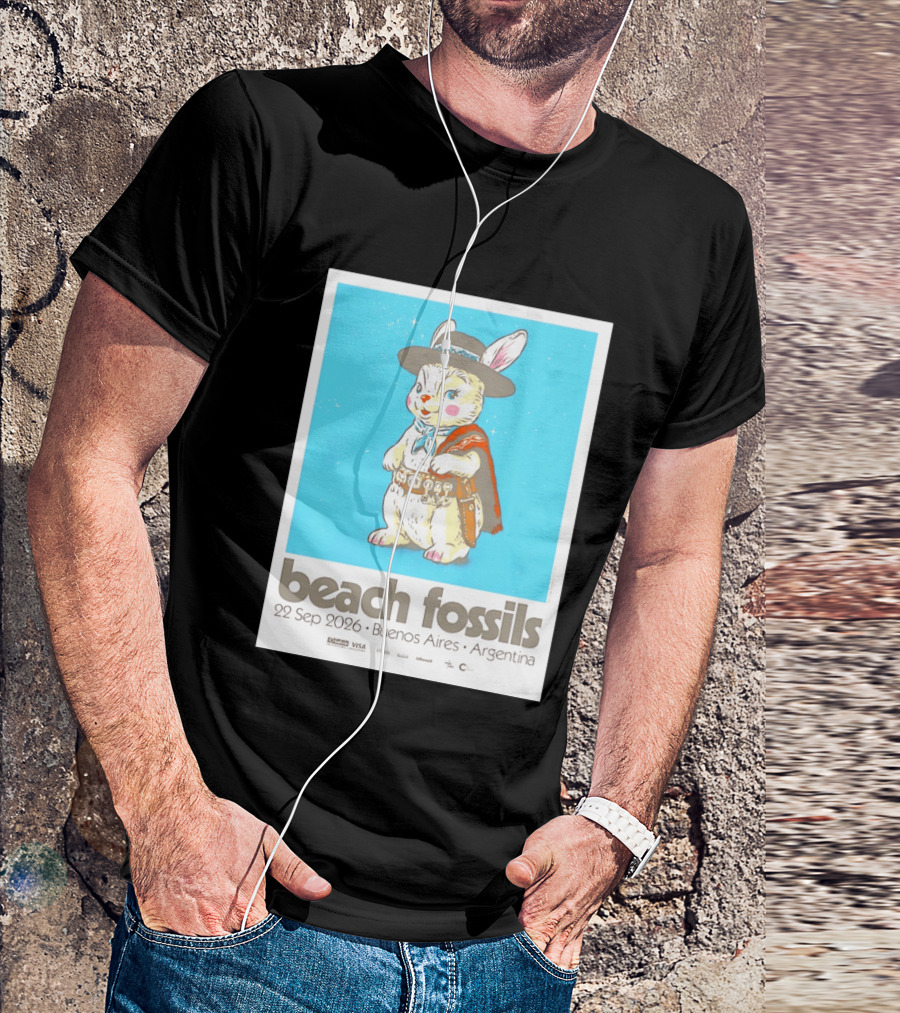 Beach Fossils 22 Sep 2026 Rabbit Poncho Buenos Aires Argentina T-Shirt