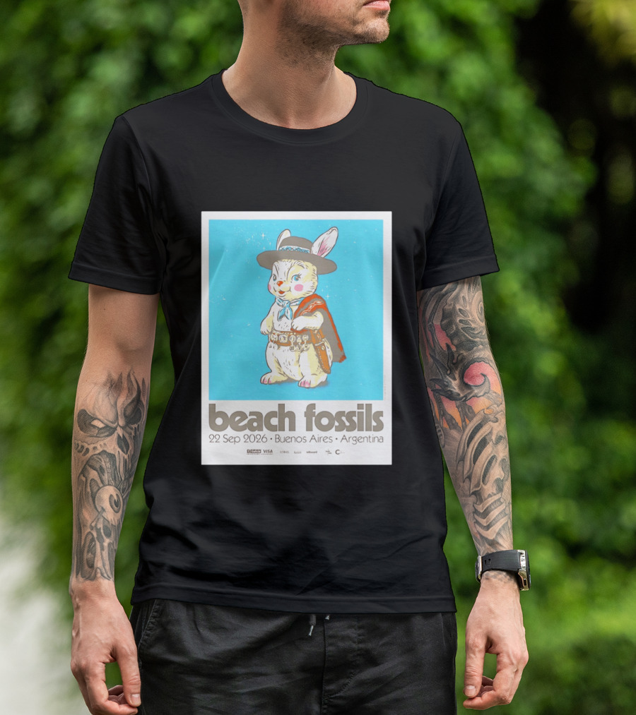 Beach Fossils 22 Sep 2026 Rabbit Poncho Buenos Aires Argentina T-Shirt