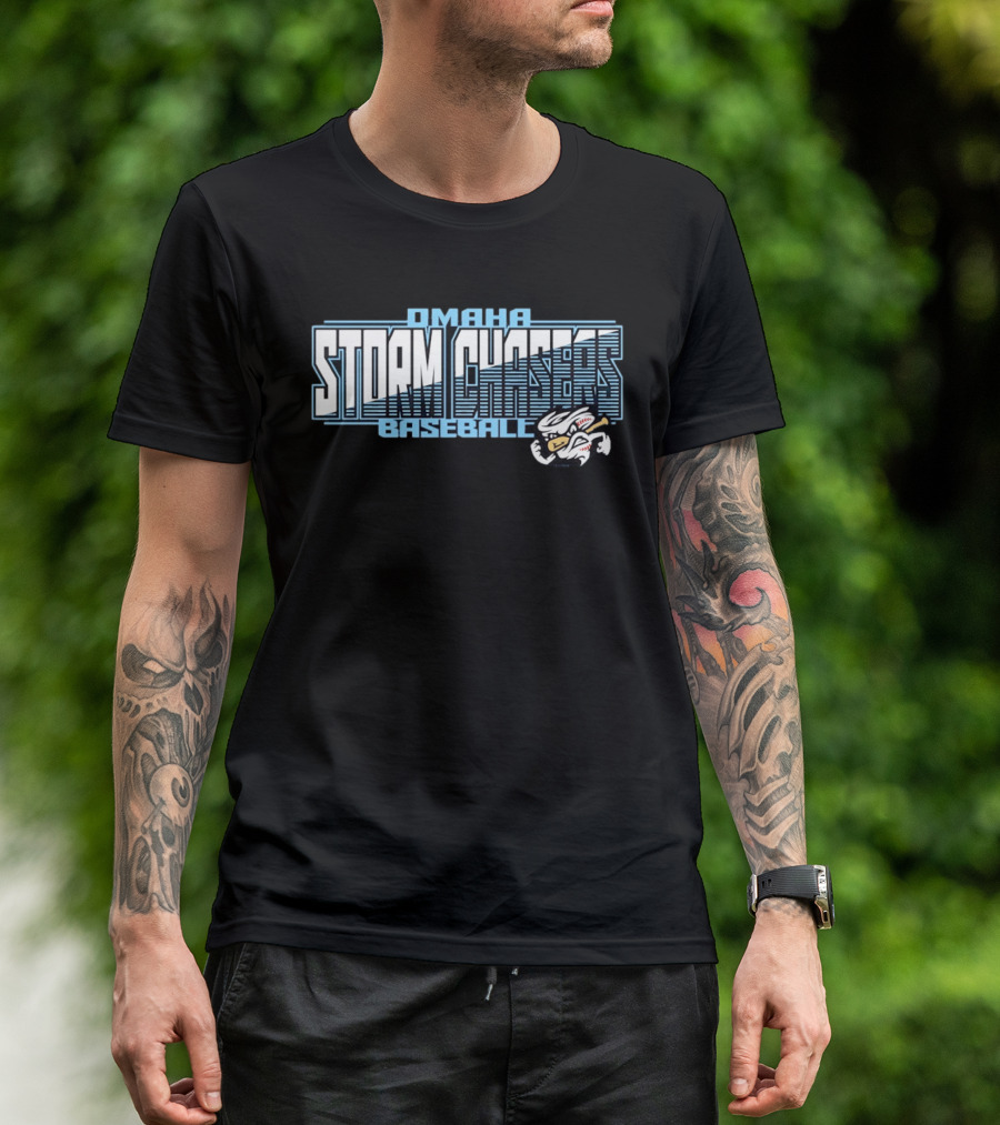 Omaha Storm Chasers Baseball Wordmark With Team T-Shirt