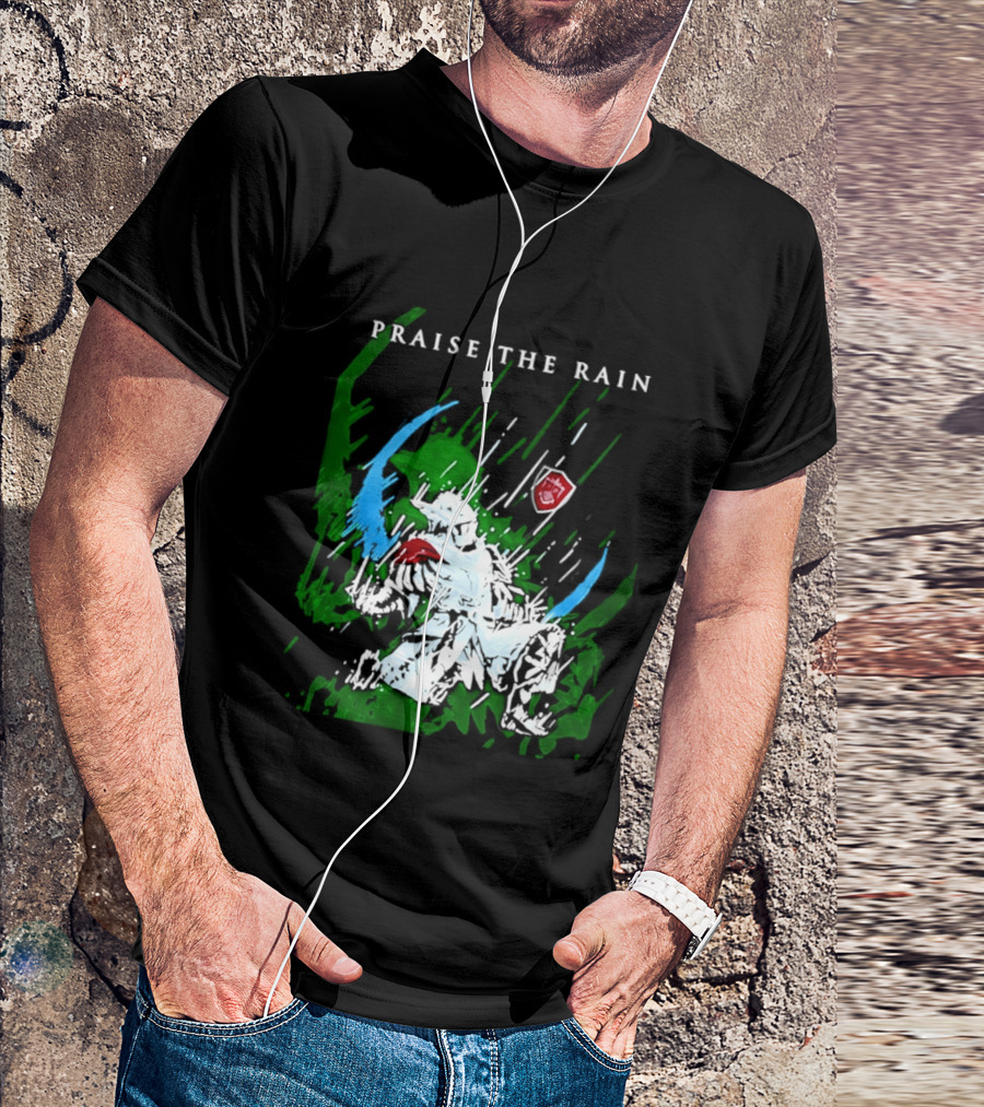 Praise The Rain Warrior Energetic Green And Blue Splash T-Shirt