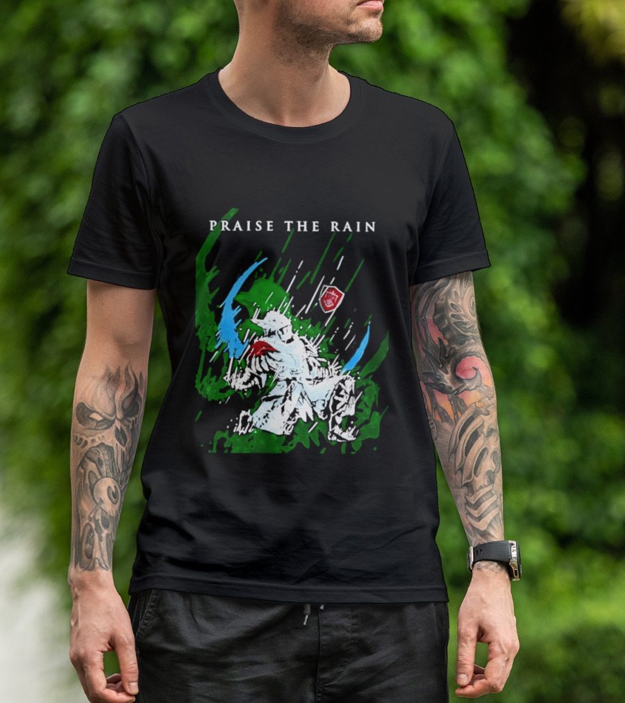 Praise The Rain Warrior Energetic Green And Blue Splash T-Shirt