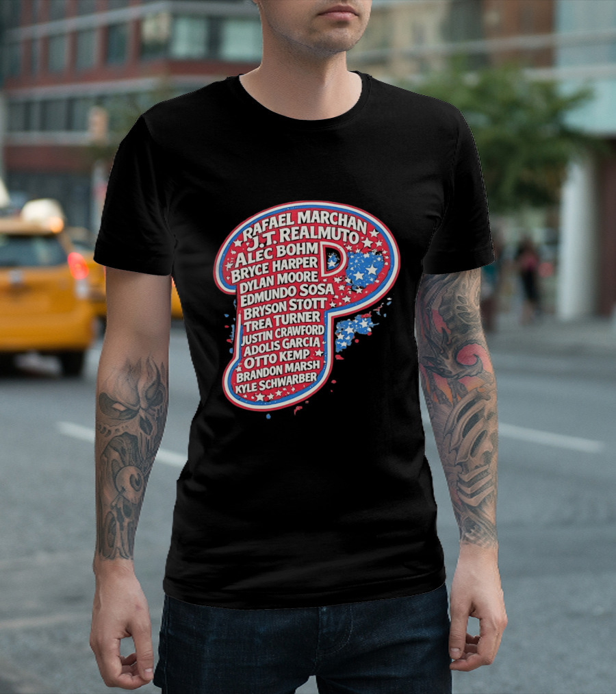 Rafael Marchan JT Realmuto Alec Bohm Bryce Harper Philadelphia Phillies T-Shirt