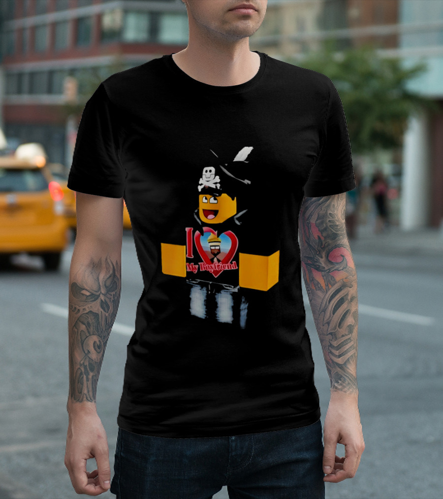 Roblox I Love My Boyfriend Heart Avatar T-Shirt