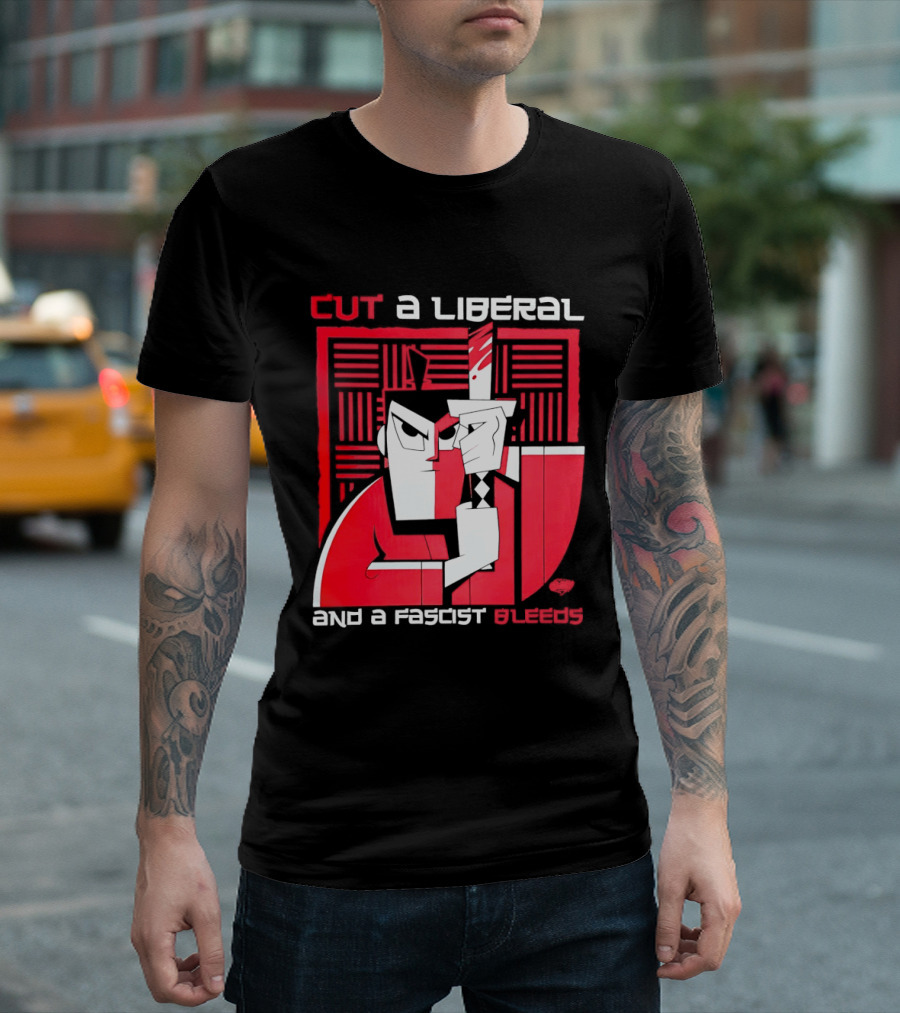 Samurai Jack Cut A Liberal And A Fascist Bleeds Political Art Image T-Shirt