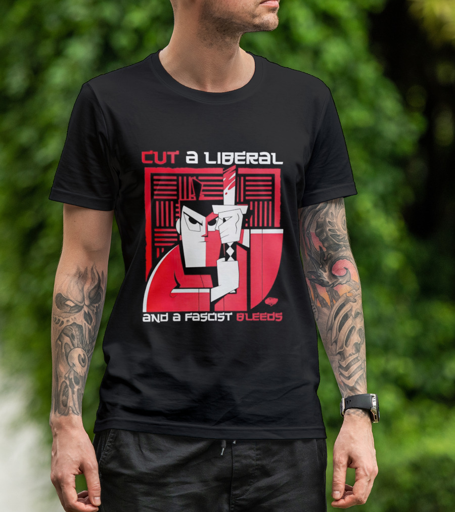 Samurai Jack Cut A Liberal And A Fascist Bleeds Political Art Image T-Shirt