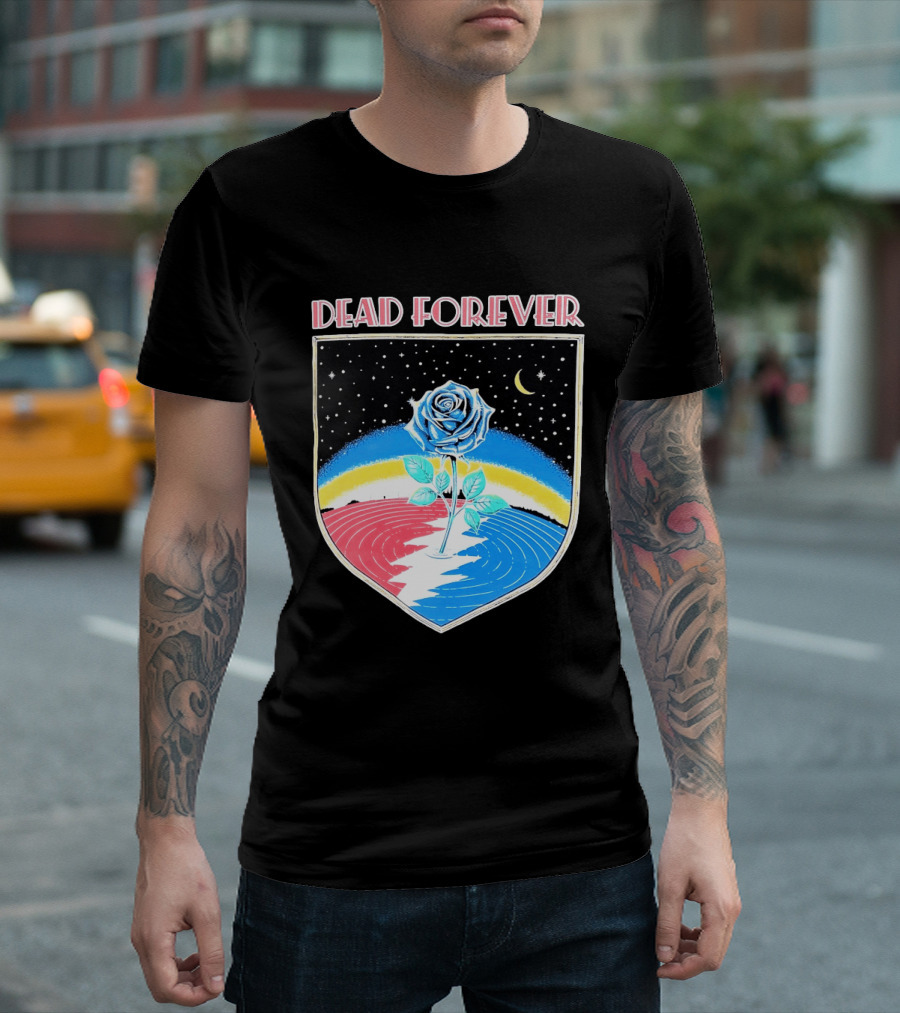 Grateful Dead Forever Rose Skull Rainbow Night Sky Moon Dead60 T-Shirt